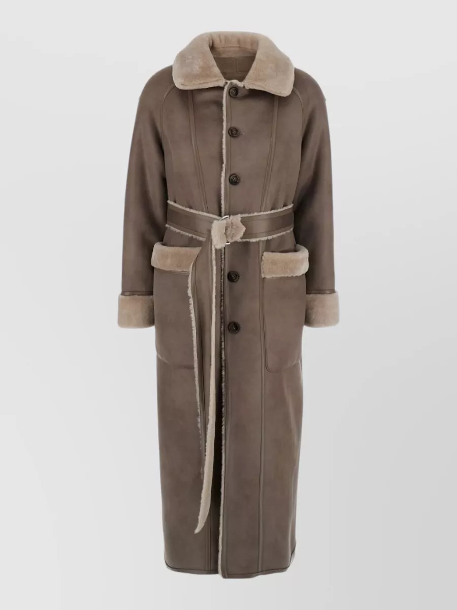 Urbancode Reversible Faux Fur Belted Long Coat