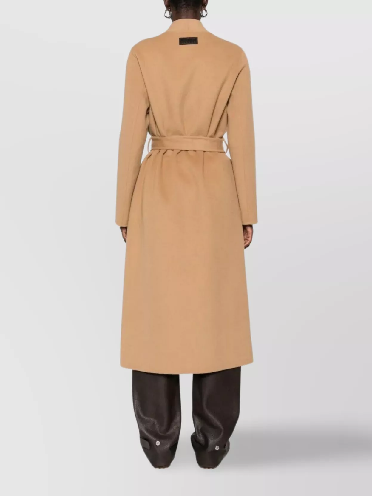 Ermanno Firenze Mid-Length Coat With Belted Waist And Pockets