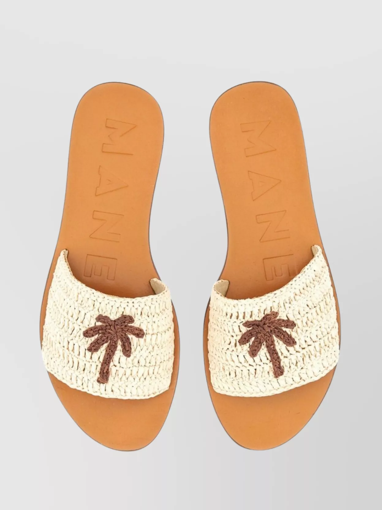 Manebi Woven Palm Tree Flat Sole Sandals