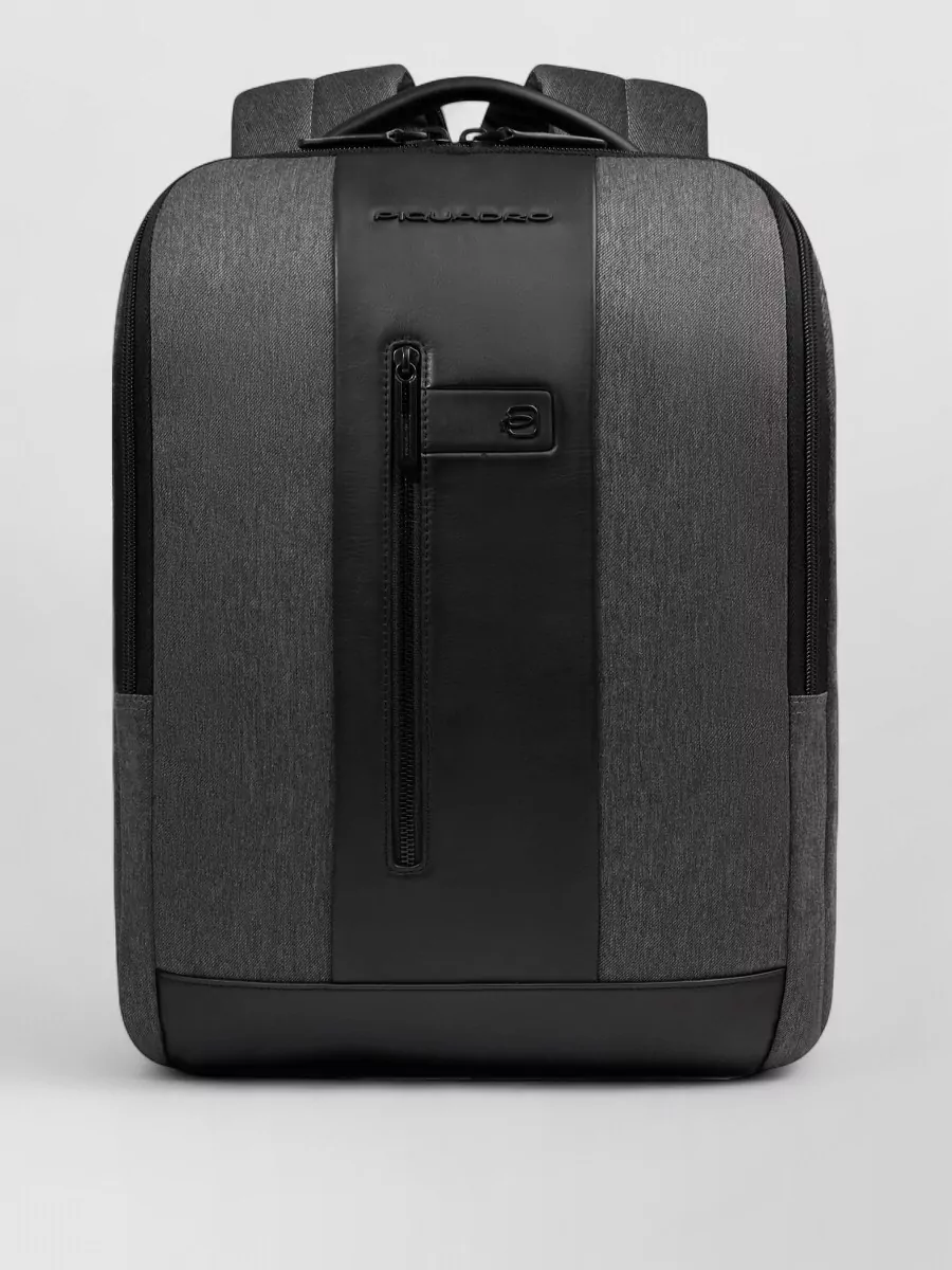 Piquadro Backpack Front Zip Pocket Top Handle In Black