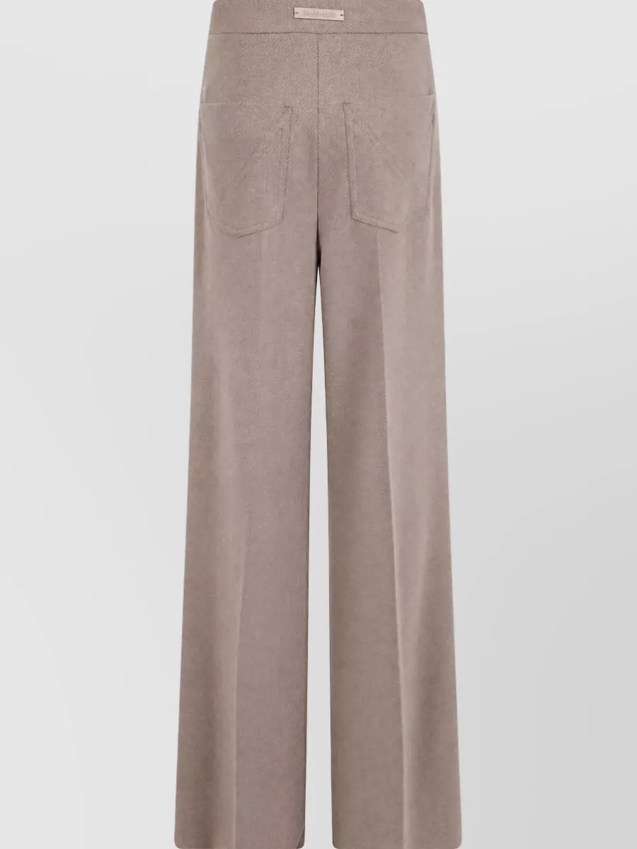 Max Mara Camel Hair Virgin Wool Wide-Leg Tailored Trousers