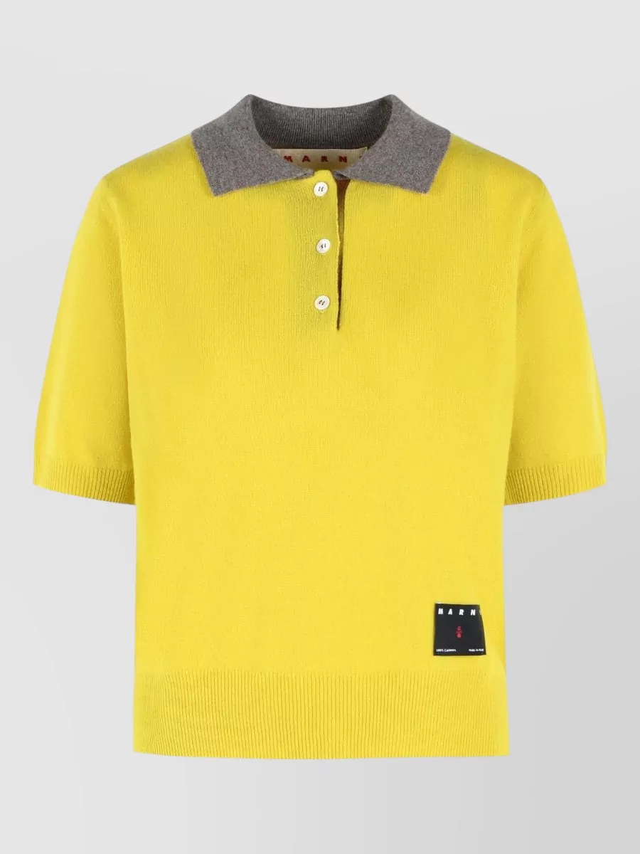 Marni cashmere short-sleeve polo shirt