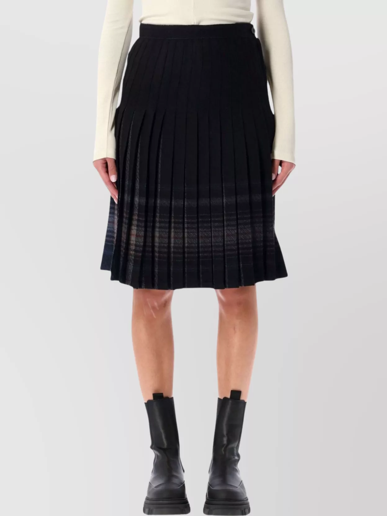 Low Classic Reversible Midi Skirt Pleated In Animal Print