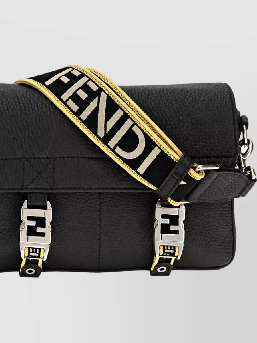 Fendi Calf Leather Crossbody Clutch Bag