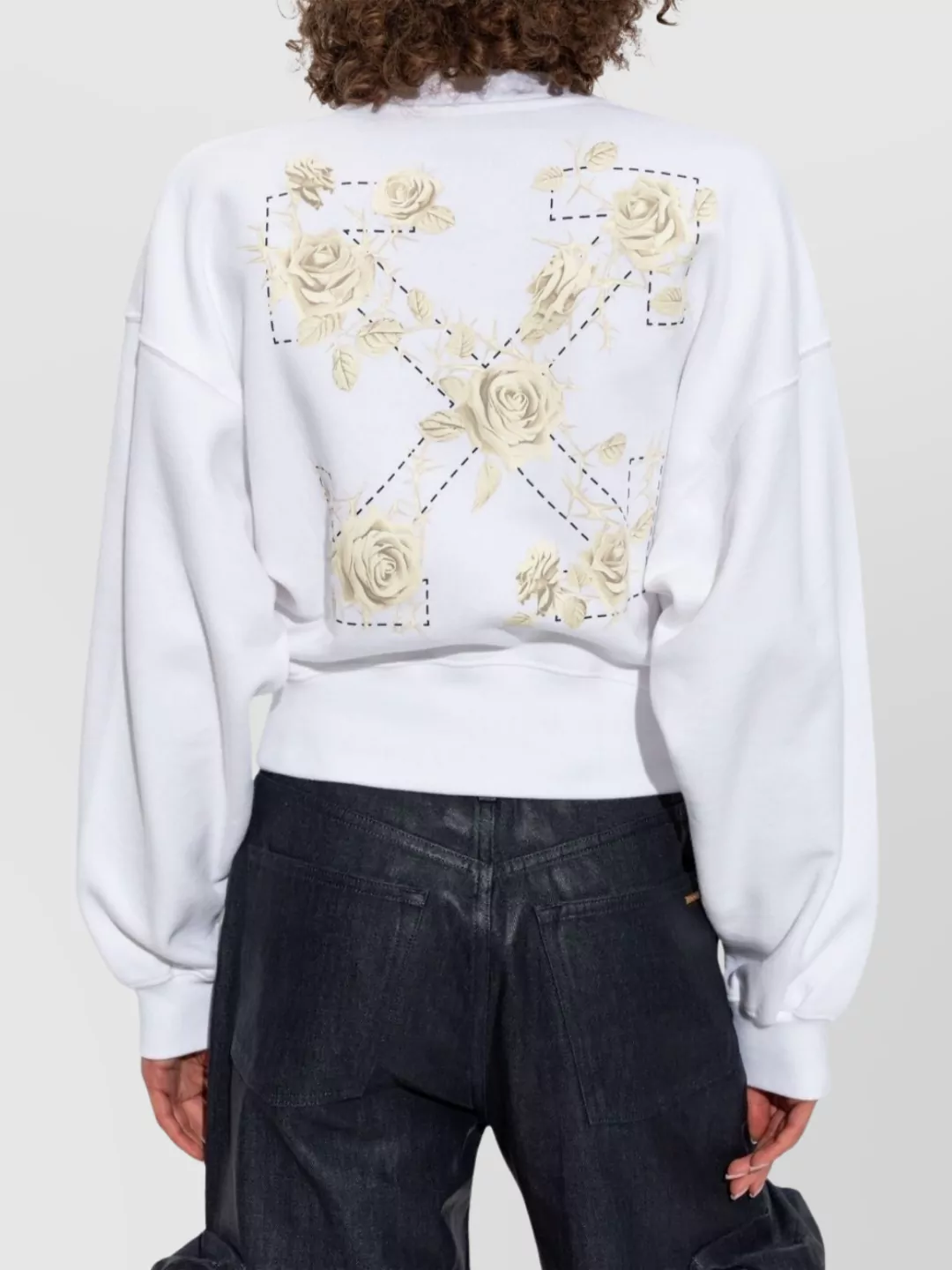 Off-White Roses Arrows Cropped Sweatshirt