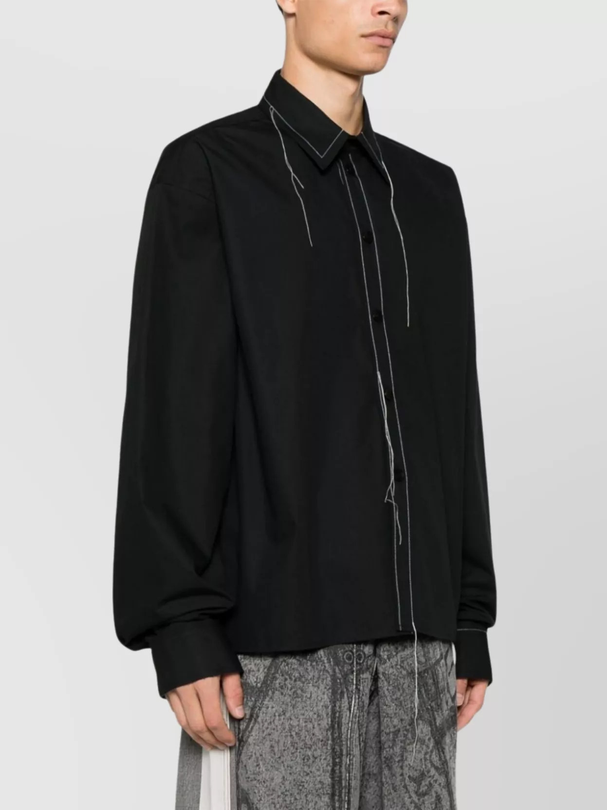 Airei Cotton Shirt With Inverted Pleat And Drop Shoulder