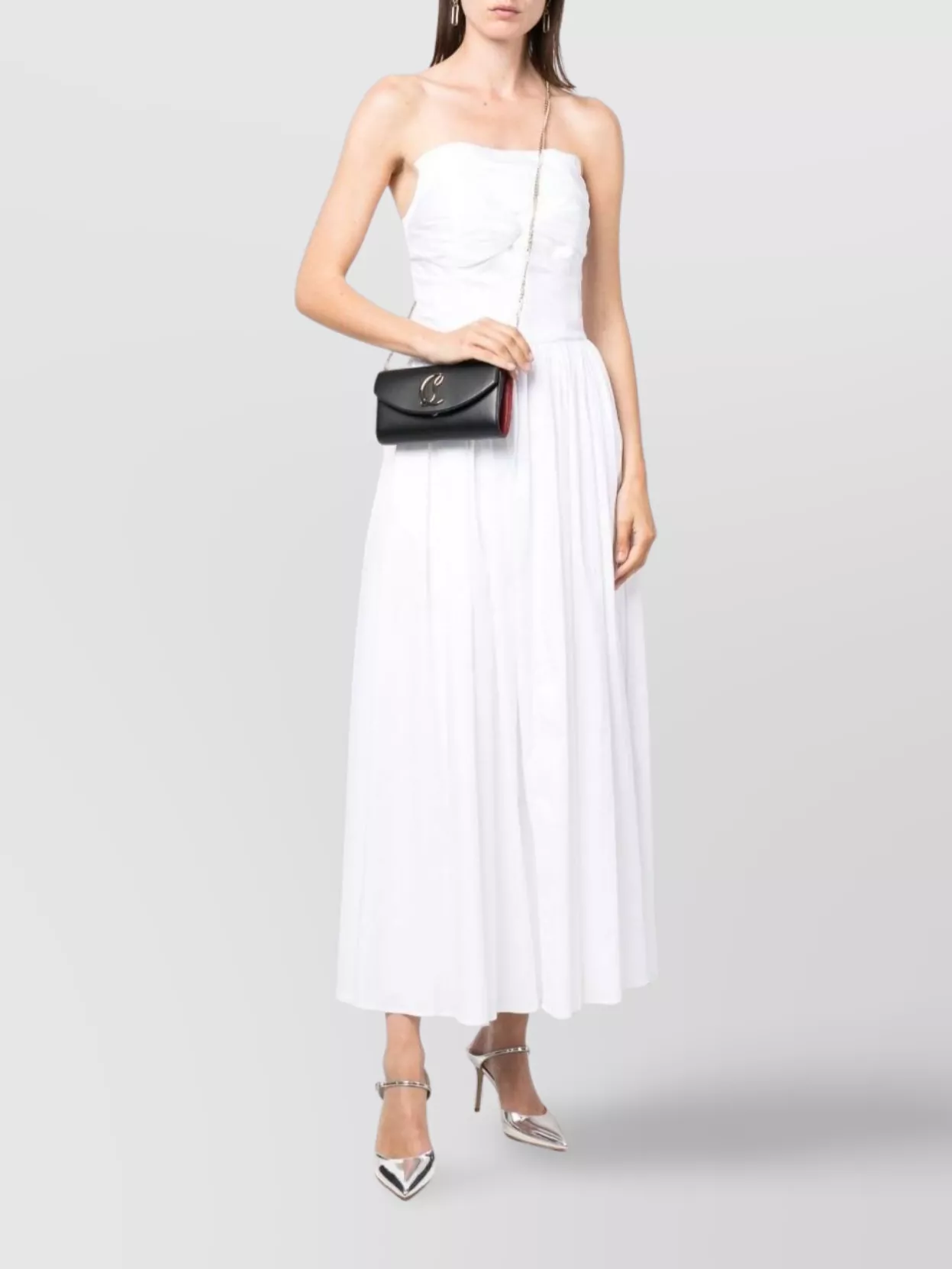 Christian Louboutin Leather Clutch Bag Chain Strap