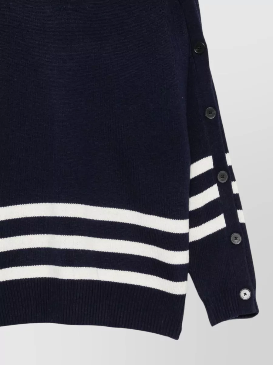 Semicouture Striped Wool Cashmere Crew Neck Jumper