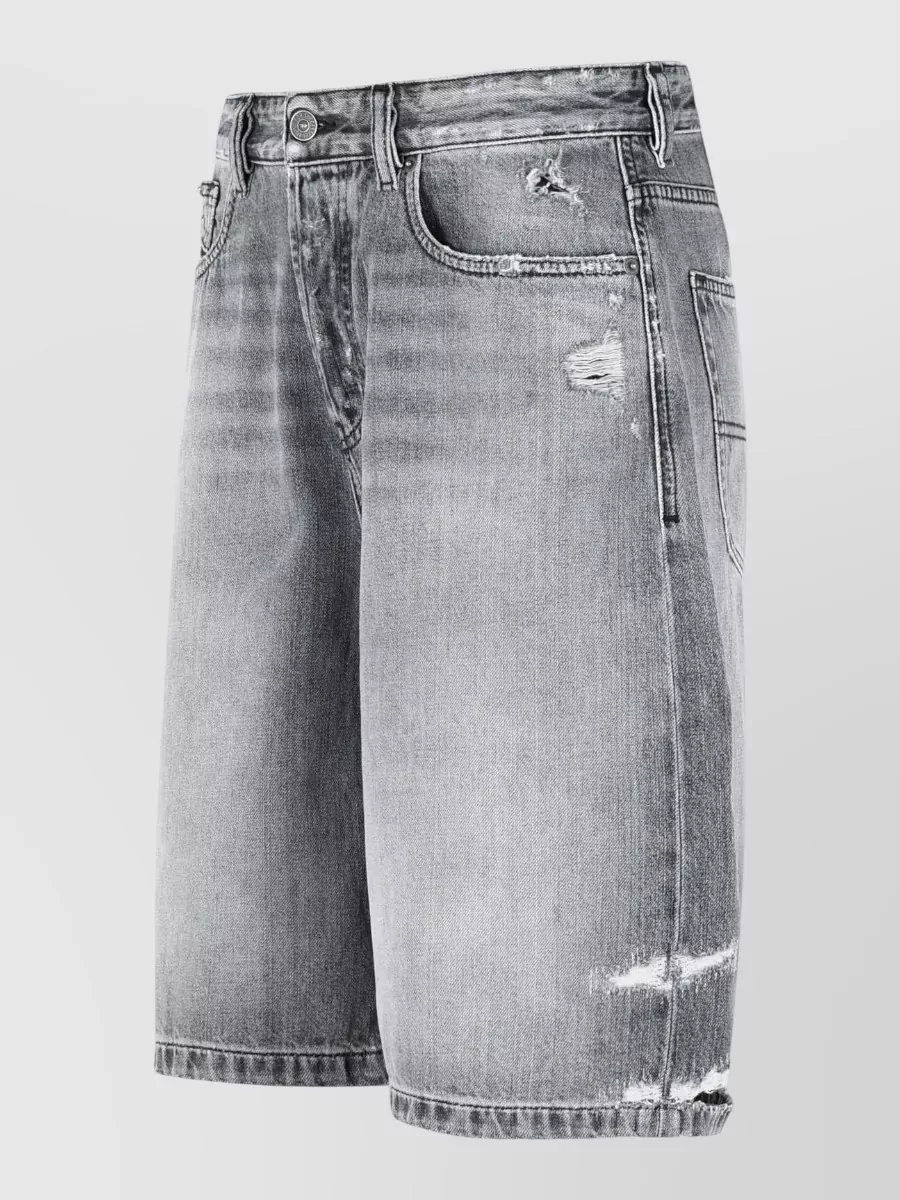 Diesel Desire Cotton Shorts Distressed Five Pocket