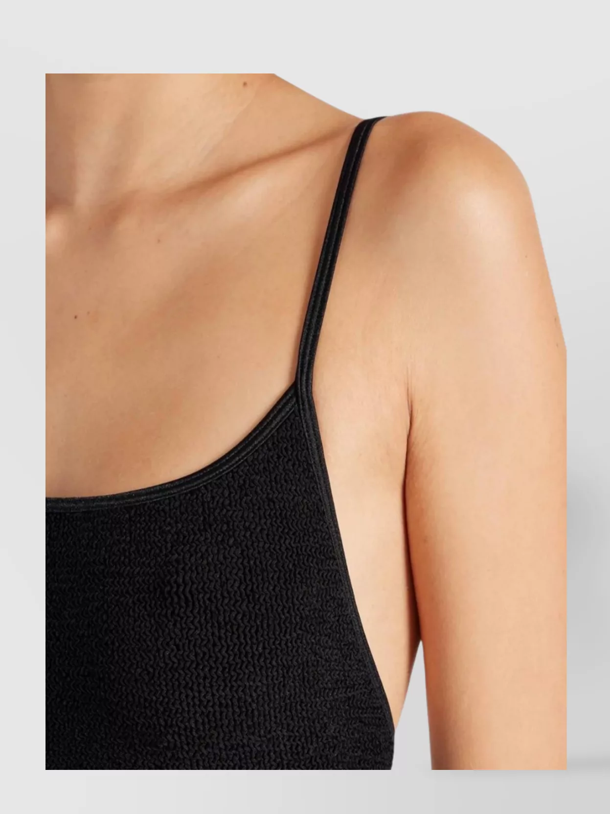 Hunza G Strap Bikini Longline Top In Black