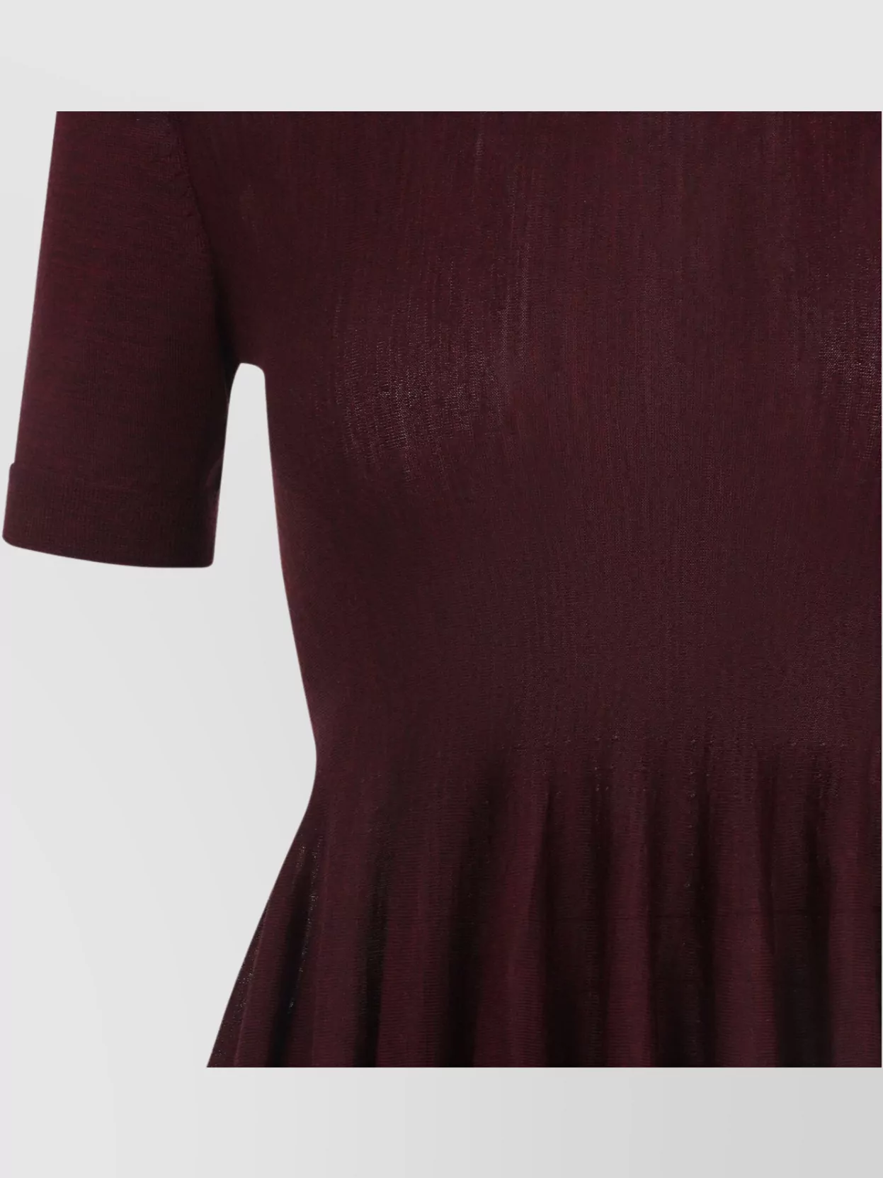 Alaïa Alaia Flared Dress With Short Sleeves In Burgundy