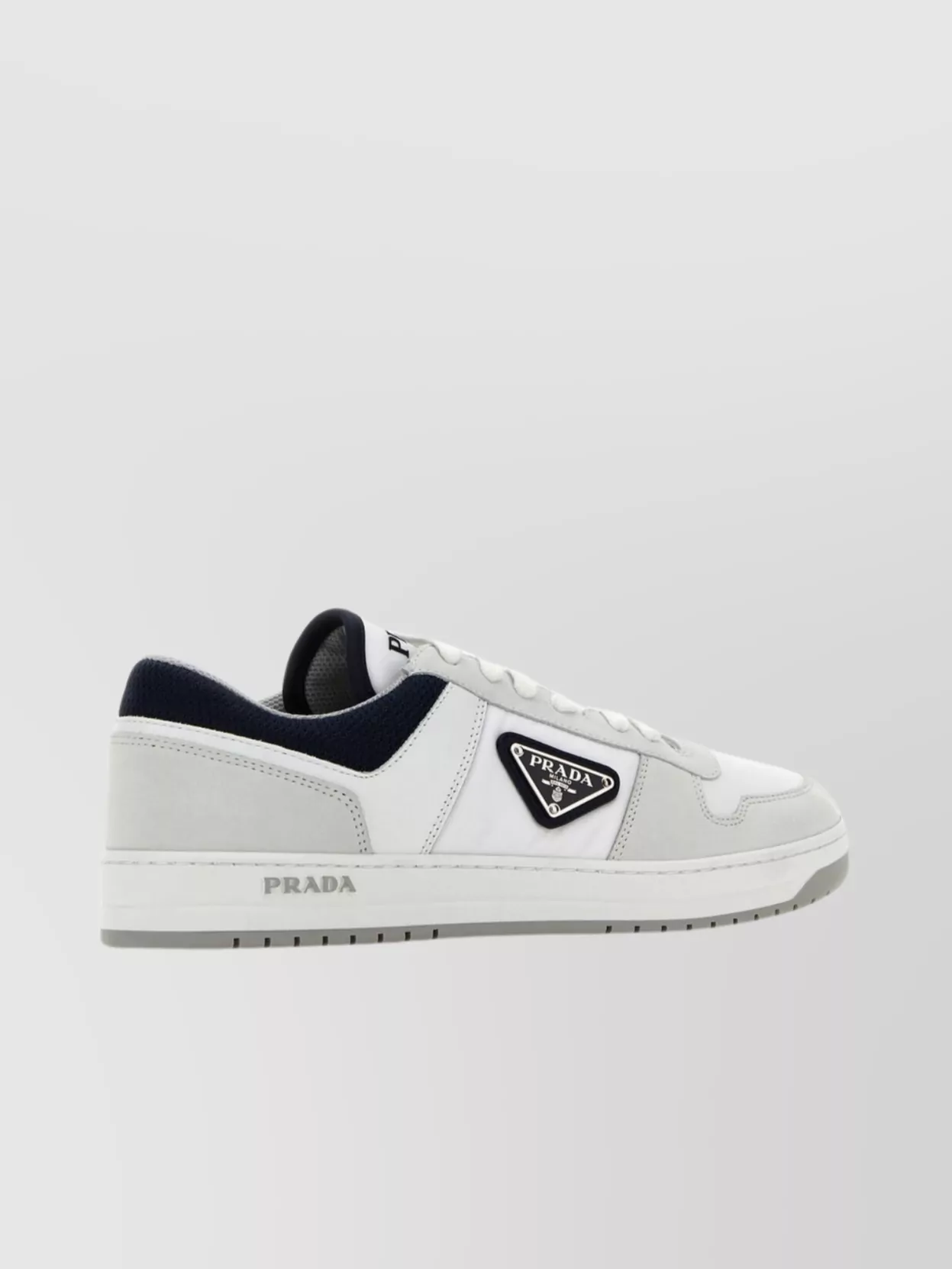 Prada Multicolor Re-nylon And Nubuck Downtown Sneakers In Biancooltremare