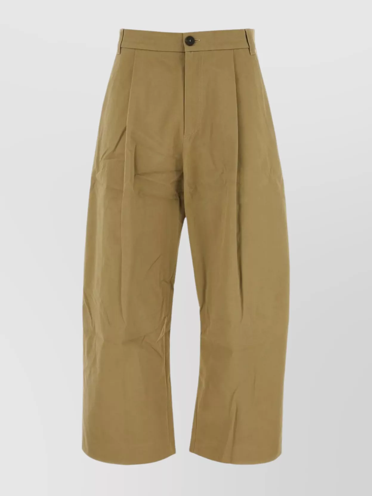 Shop Studio Nicholson Wide-leg Pleated Cotton Trousers In Beige