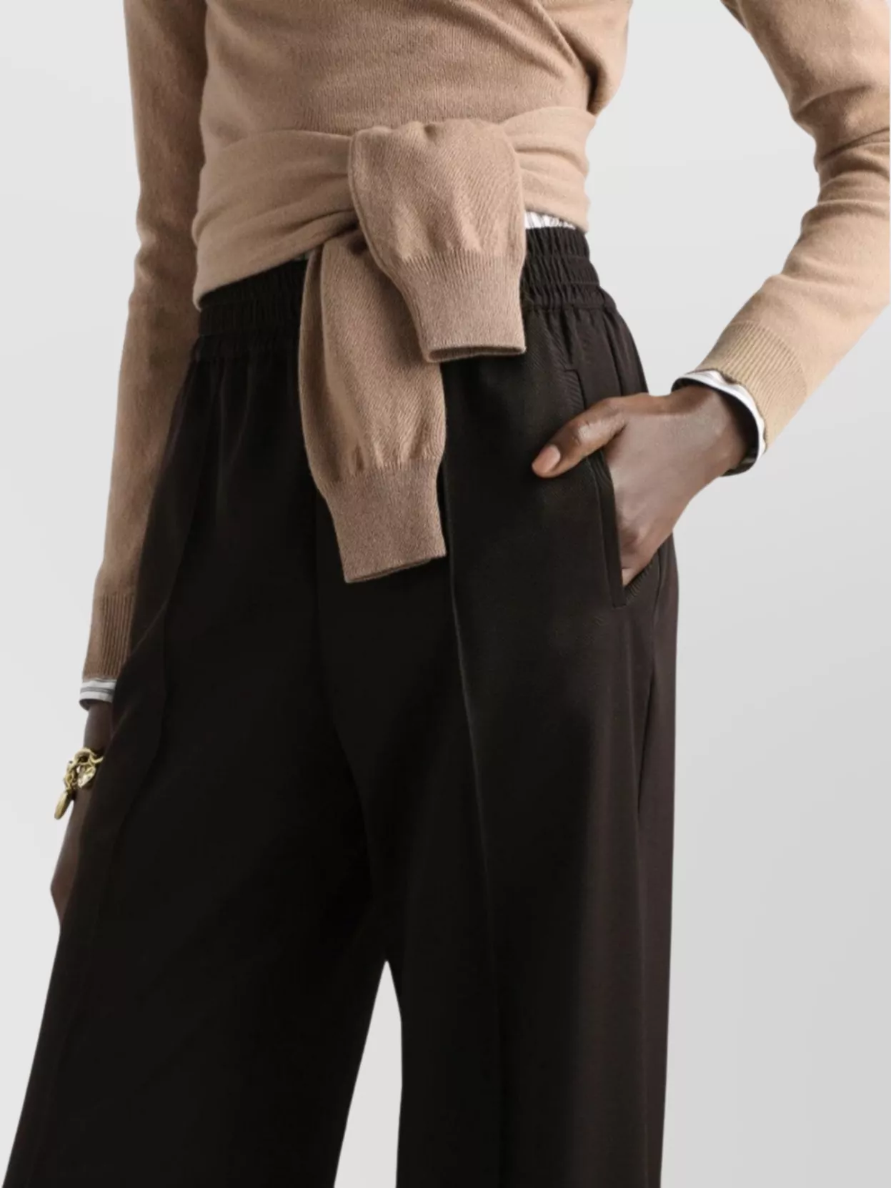 Dolce & Gabbana Wool Gabardine Joggers Trousers In Black