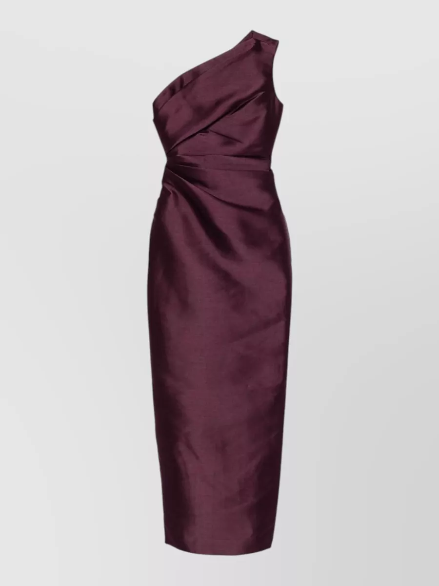 Solace London Polyester one-shoulder draped maxi dress
