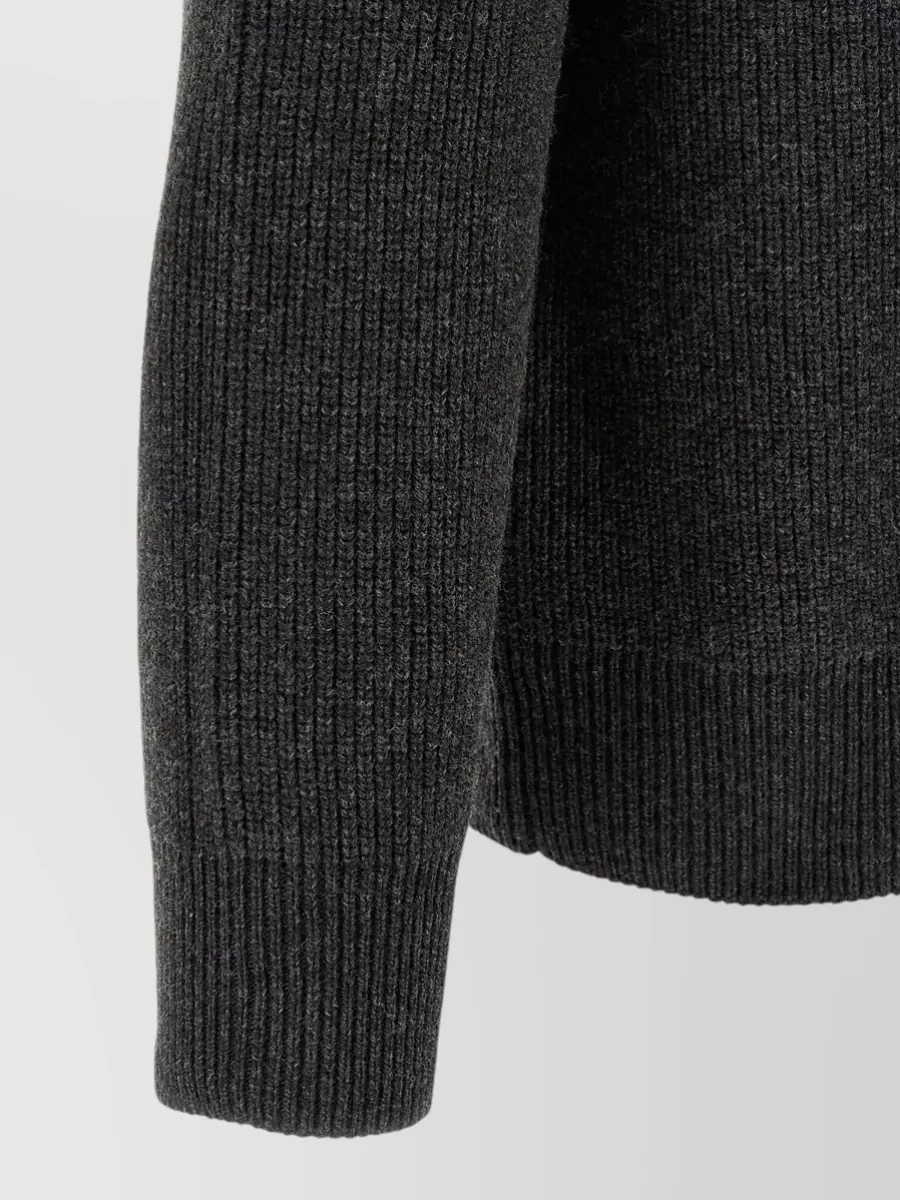 Jw Anderson Ribbed Half-Zip Wool-Cotton Sweater