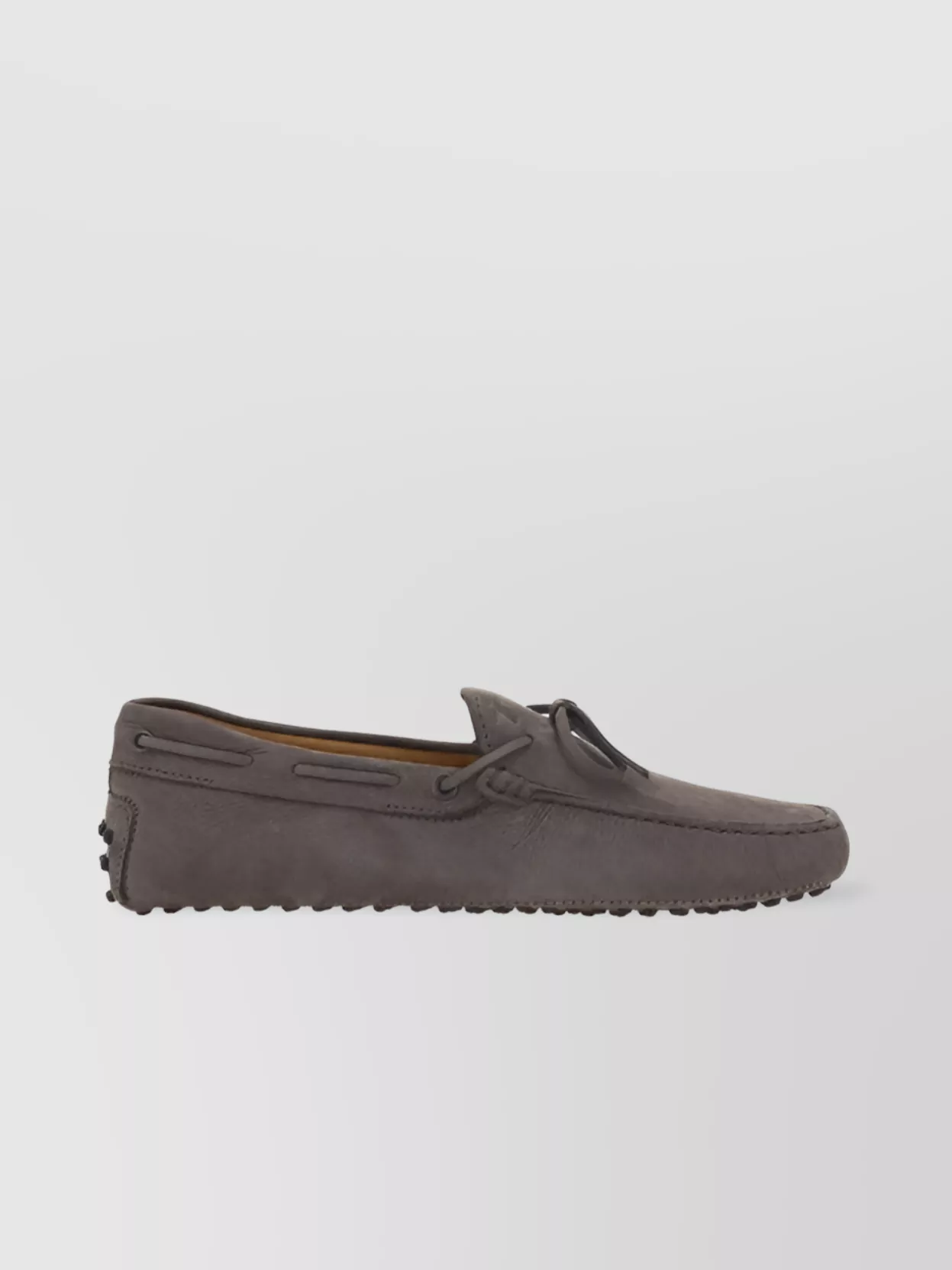 Shop Tod's Bow Calfskin Loafers Knurled Leather Rubber