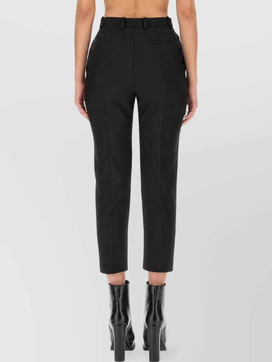 Alexander Mcqueen Wool Cropped Cigarette Trousers