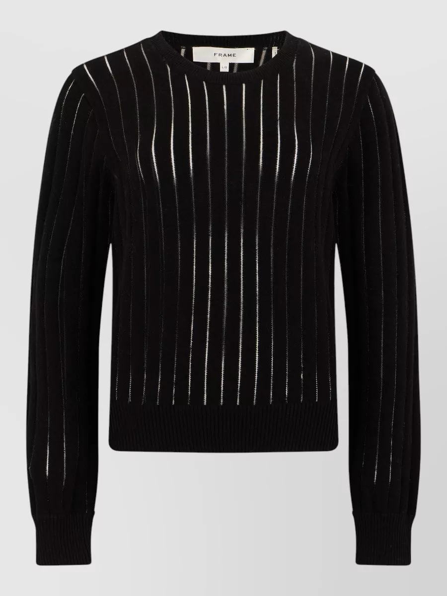 Frame ribbed long-sleeve sweater