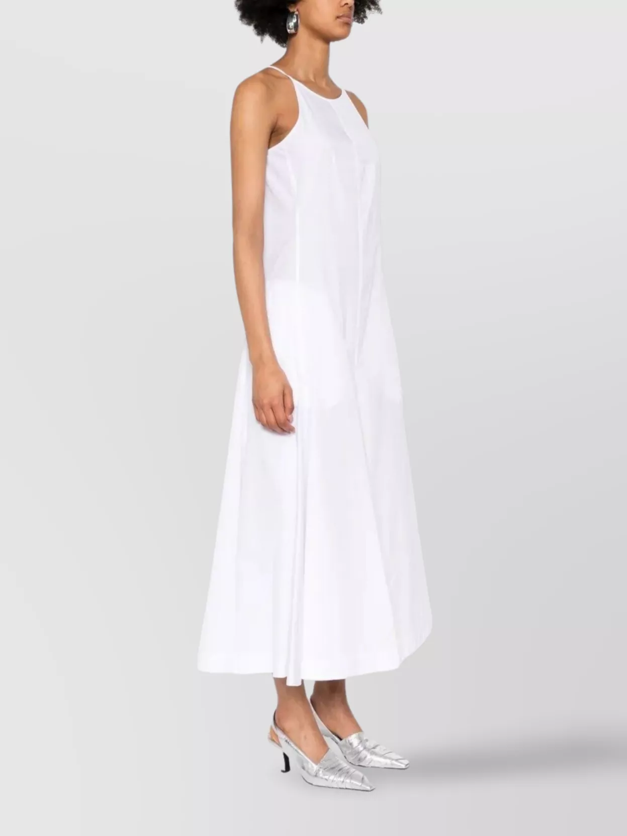 SPORTMAX HALTER NECK FLARED SKIRT MID-LENGTH DRESS