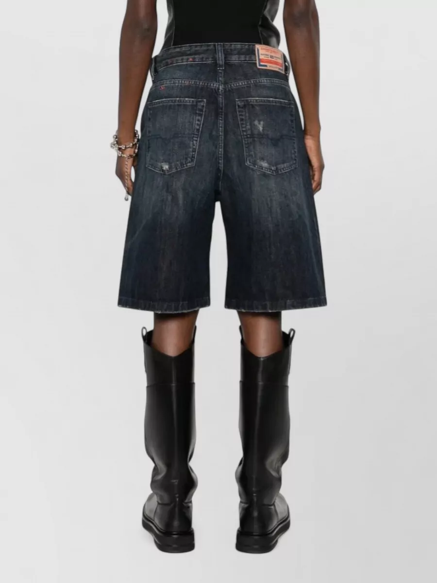 Diesel Distressed Denim Shorts Five Pocket Design
