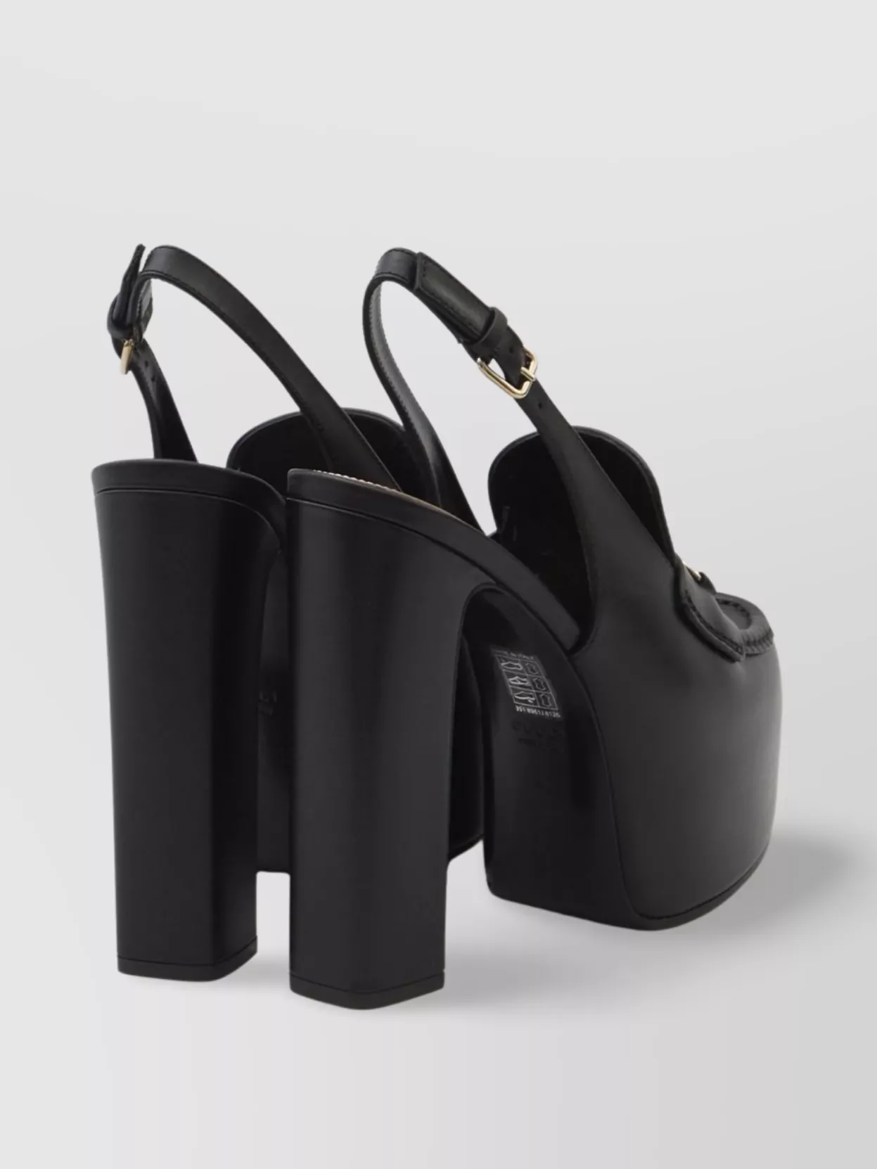 Gucci Platform Sole Horsebit Slingback Loafers