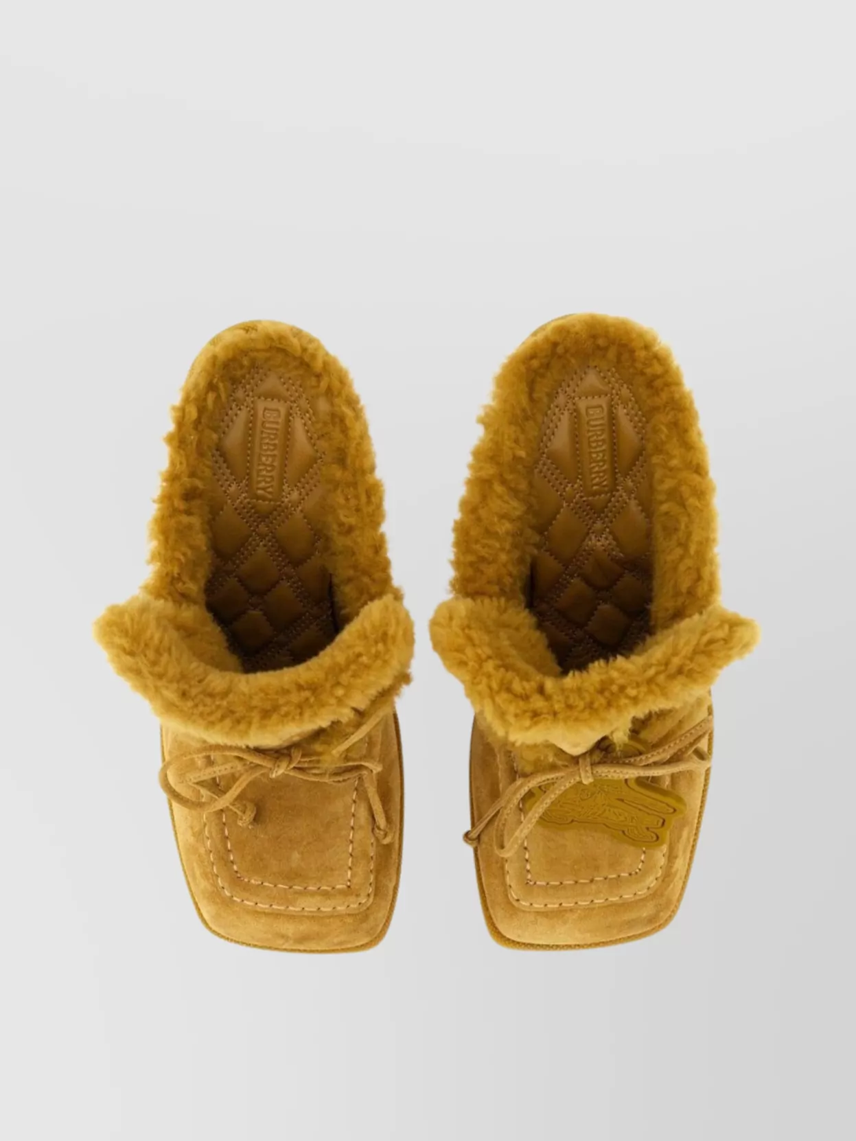 Burberry Highland 90 Mule With Faux Fur Trim