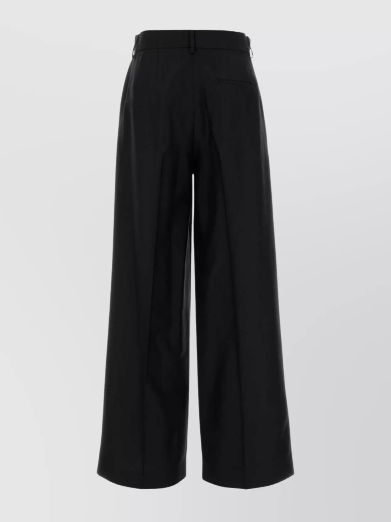Alberta Ferretti Wide-leg Pant With Front Pleats And Pockets In Black