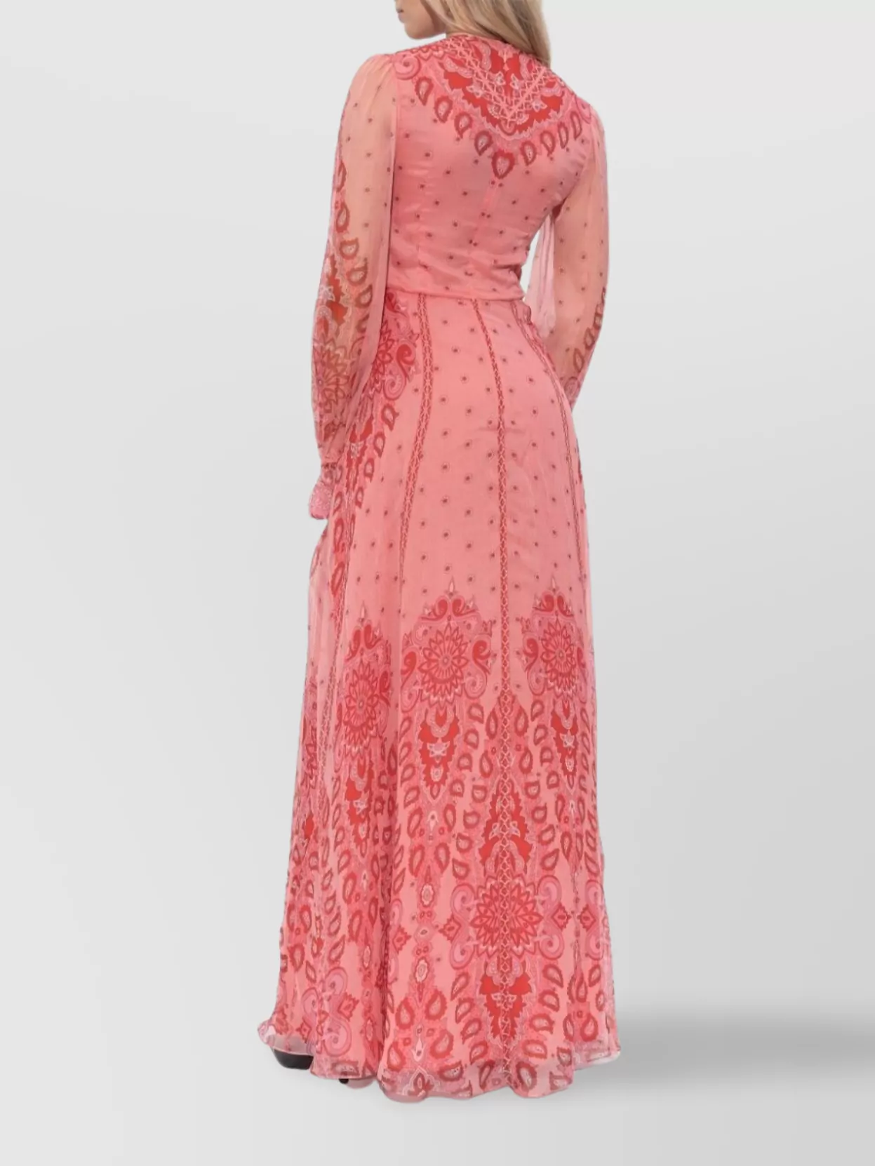 Etro Printed Twisted Silk Maxi Dress In Pink