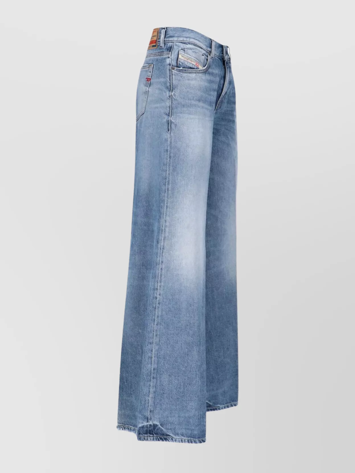 DIESEL STRAIGHT LEG TROUSERS FRAYED HEM