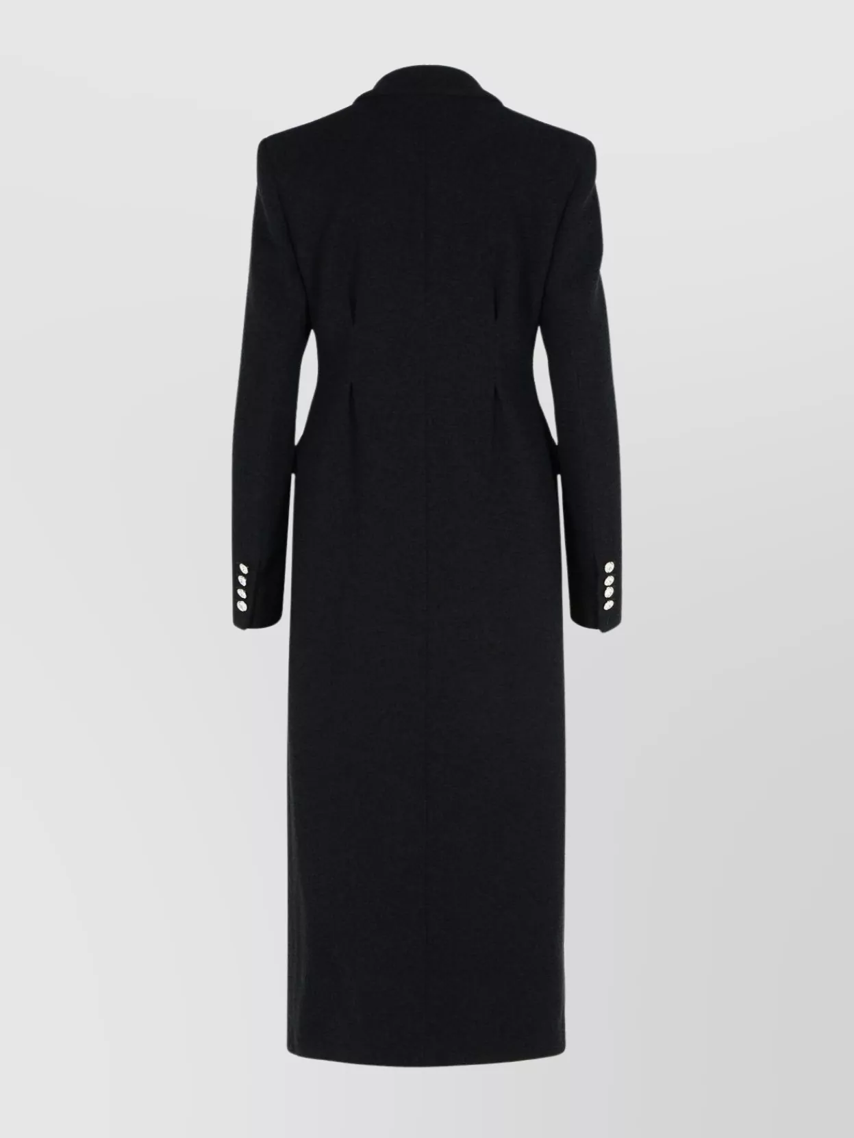 Alessandra Rich Wool Blend Coat Button Detailing In Black