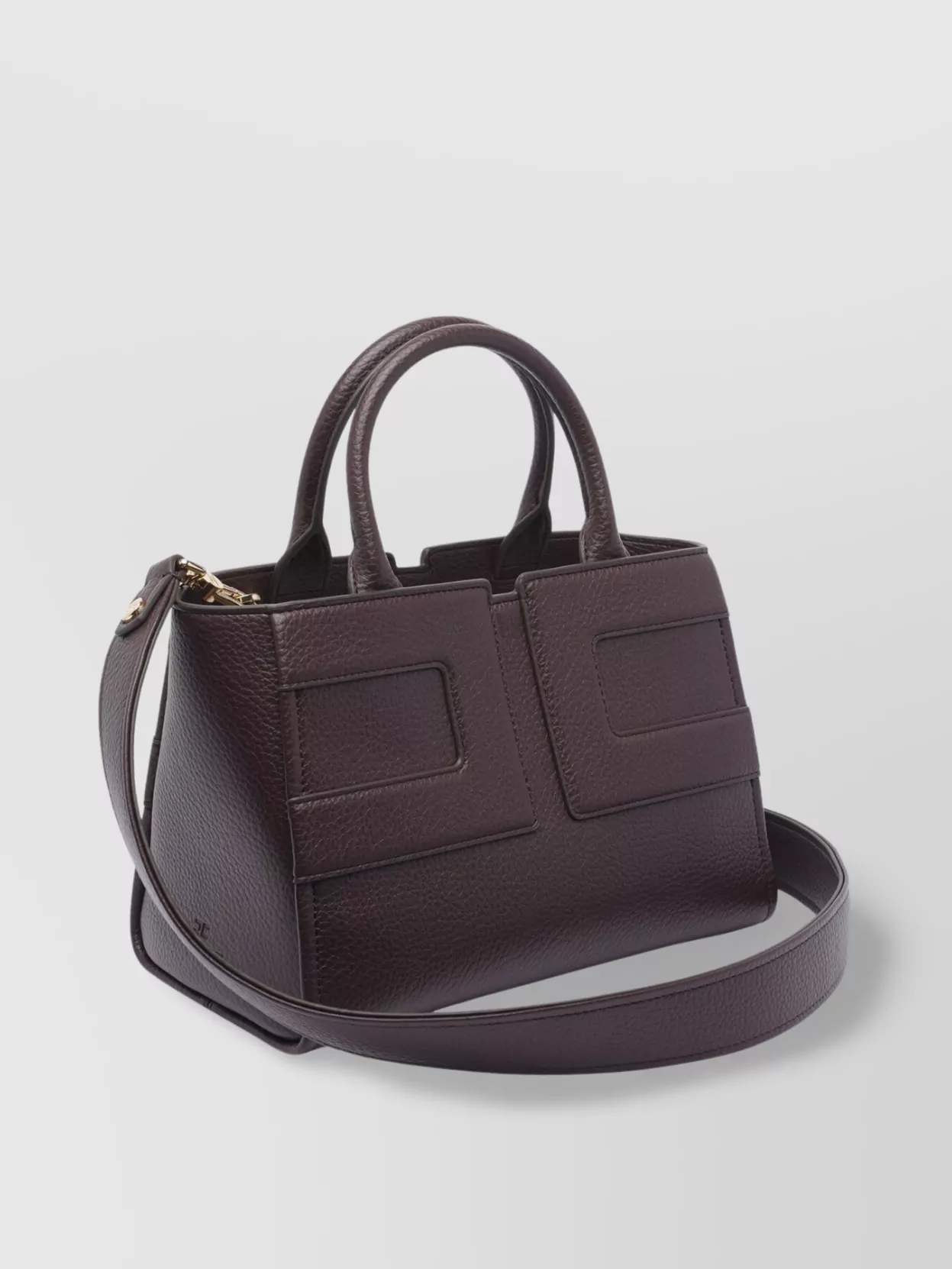 Elisabetta Franchi Leather Textured Shoulder Bag With 2 Handles