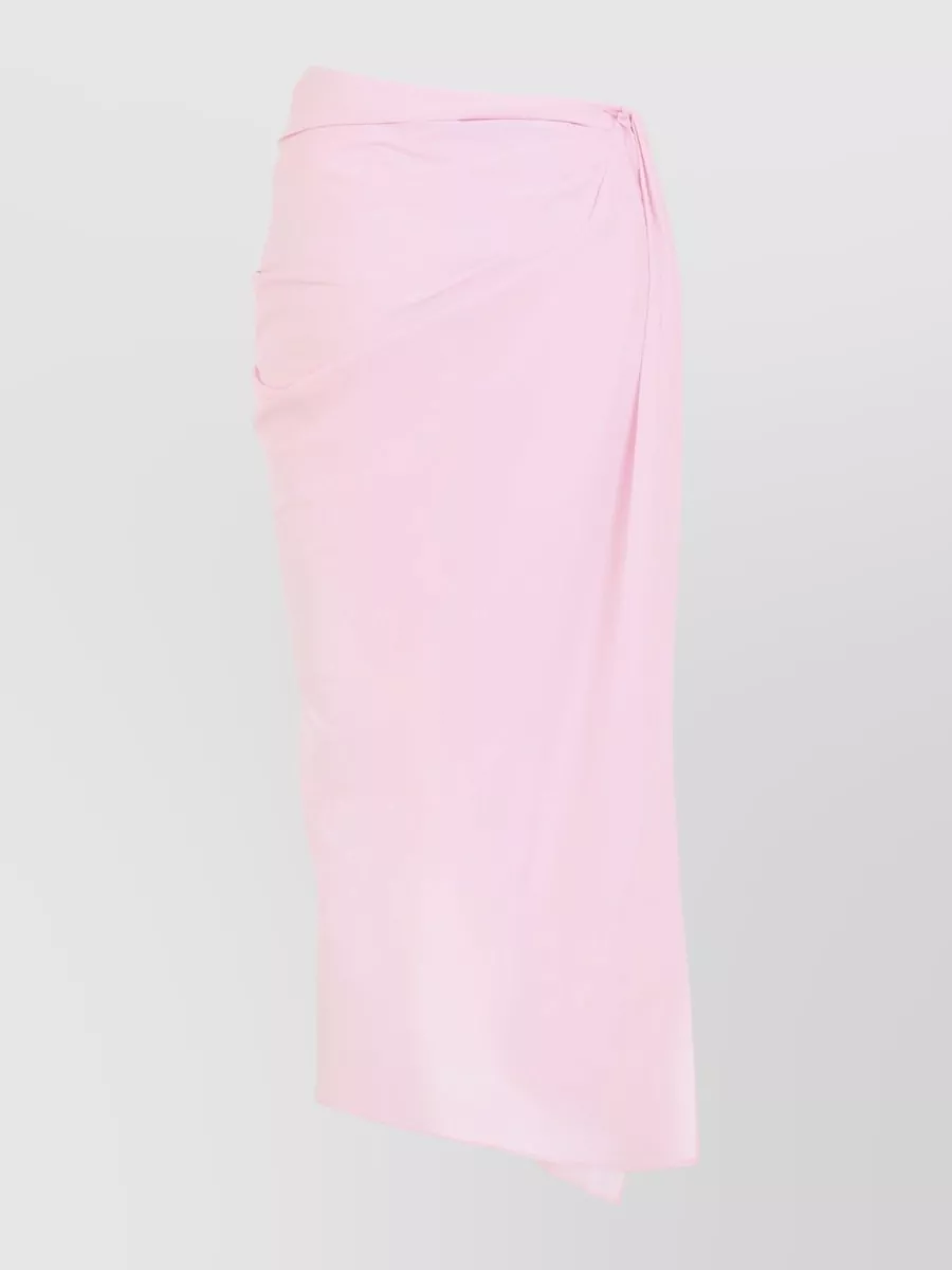 Jacquemus Asymmetric Draped Midi Skirt