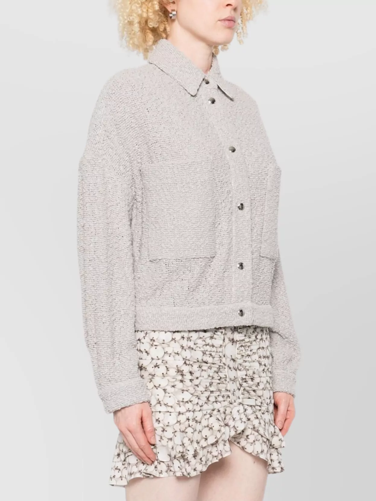 Iro Pabli Textured Weave Cotton Jacket With Patch Pockets