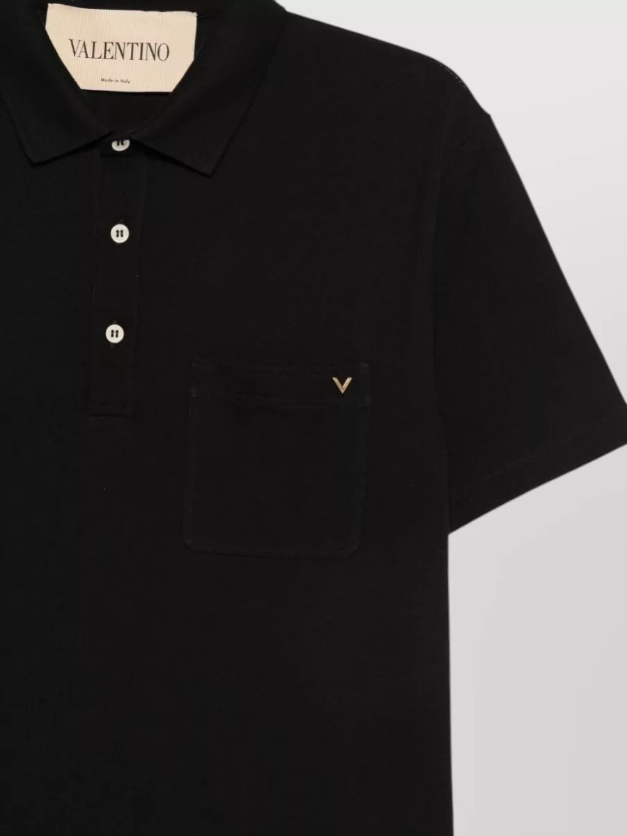 Valentino Cotton Piqué Short-Sleeve Polo Shirt