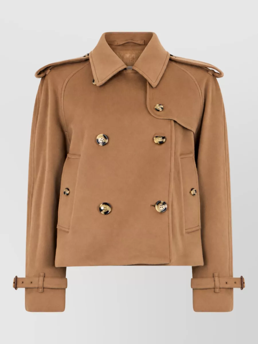 Burberry Cashmere cropped double-breasted trench coat