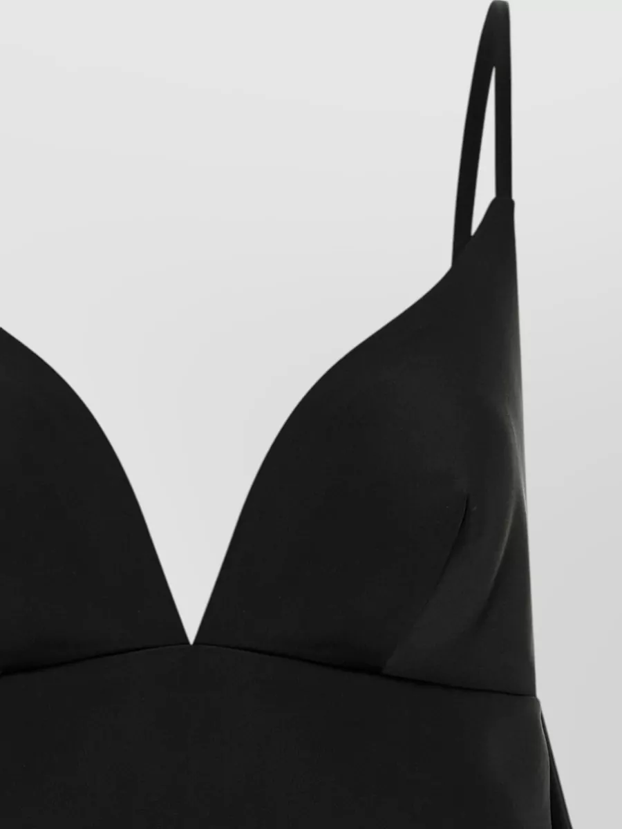 Elisabetta Franchi Duchesse Dress Deep V-Neck Mini Straps