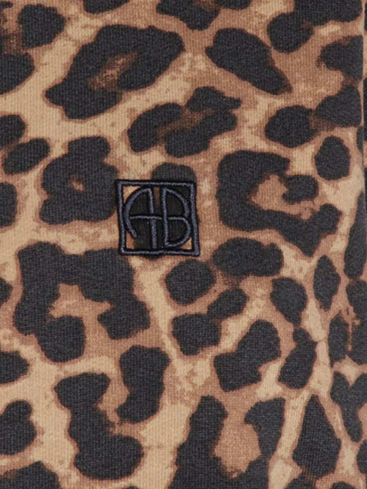 Anine Bing Leopard Print Long Sleeve Knit Top