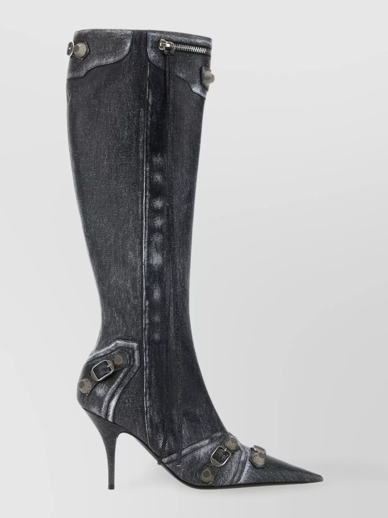 Shop Balenciaga Printed Motif Leather Cagole Boots