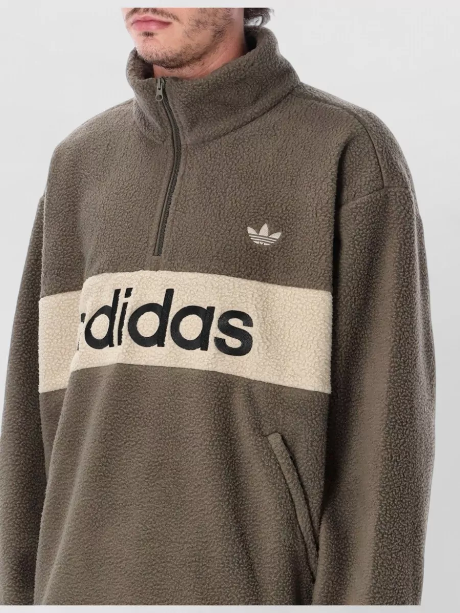 Adidas Originals Fleece Relaxed-Fit Half-Zip Sweatshirt
