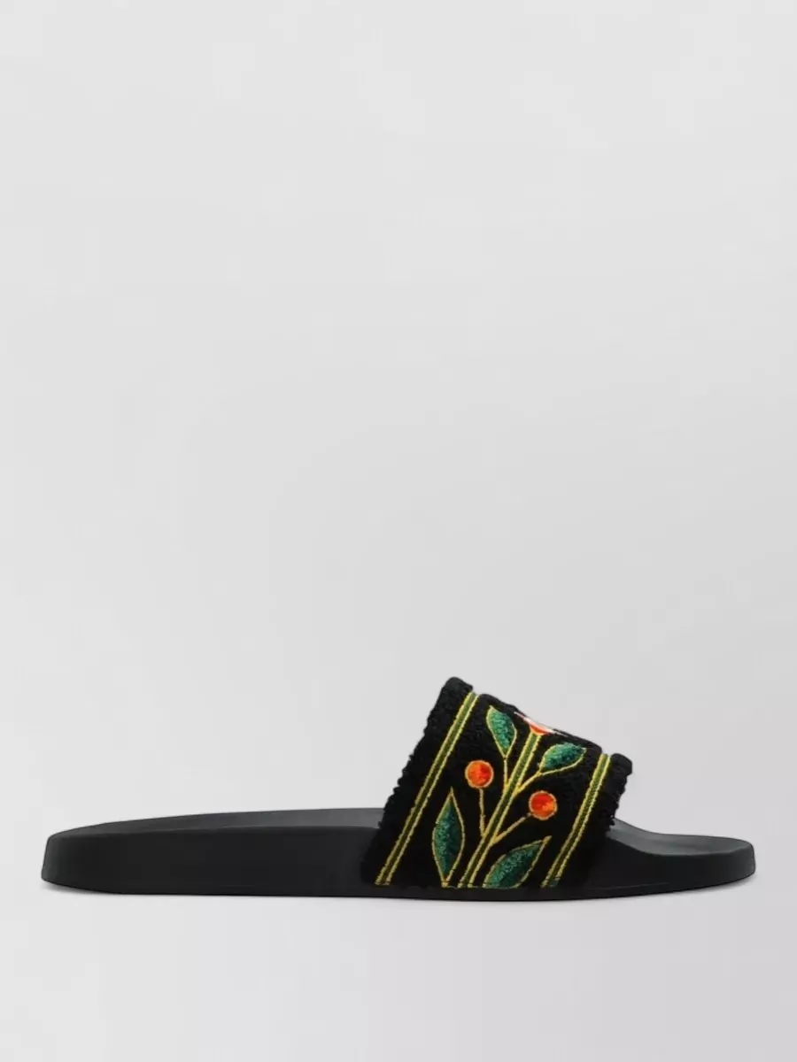 Casablanca Embroidered Terry Slides