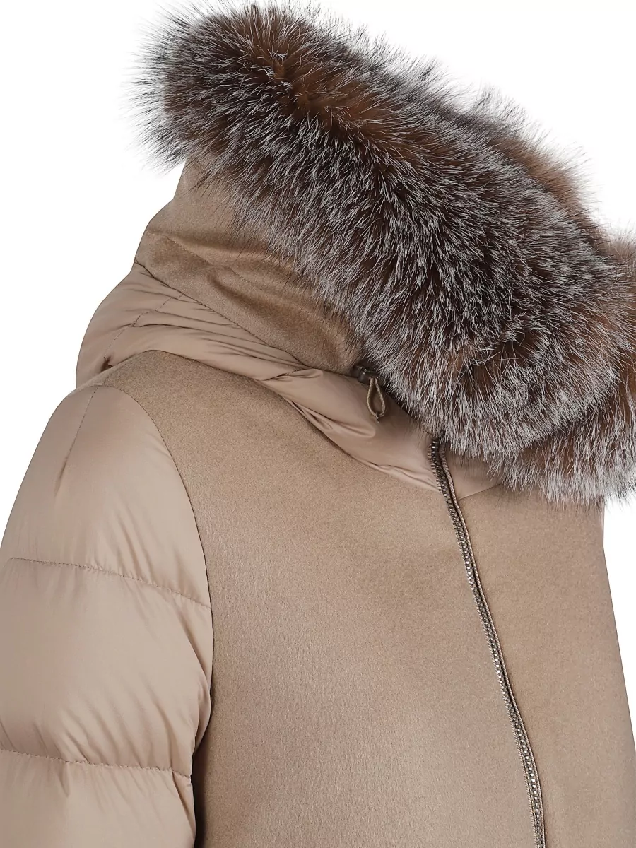 Moorer Down Jacket With Fur Trim Hood