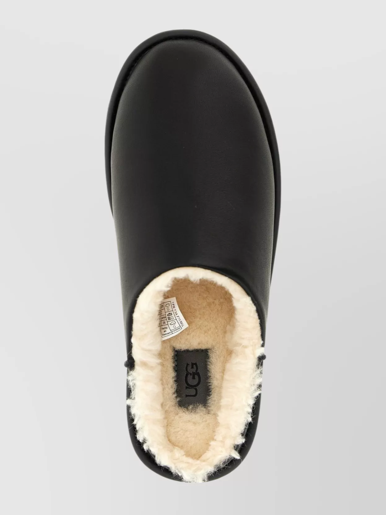 Ugg Round Toe Slip-on Mules Shearling Lining In Black