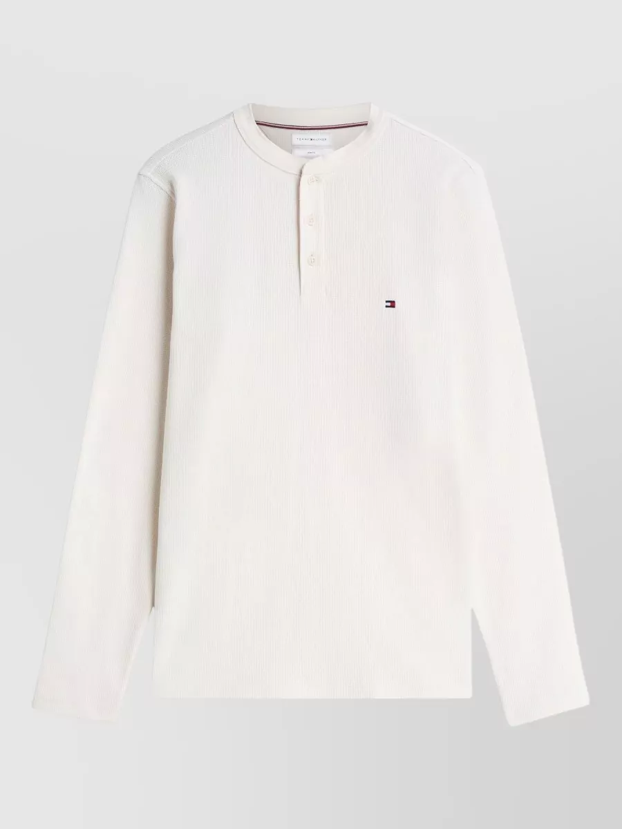 Tommy Hilfiger waffle-knit slim-fit long-sleeve henley t-shirt