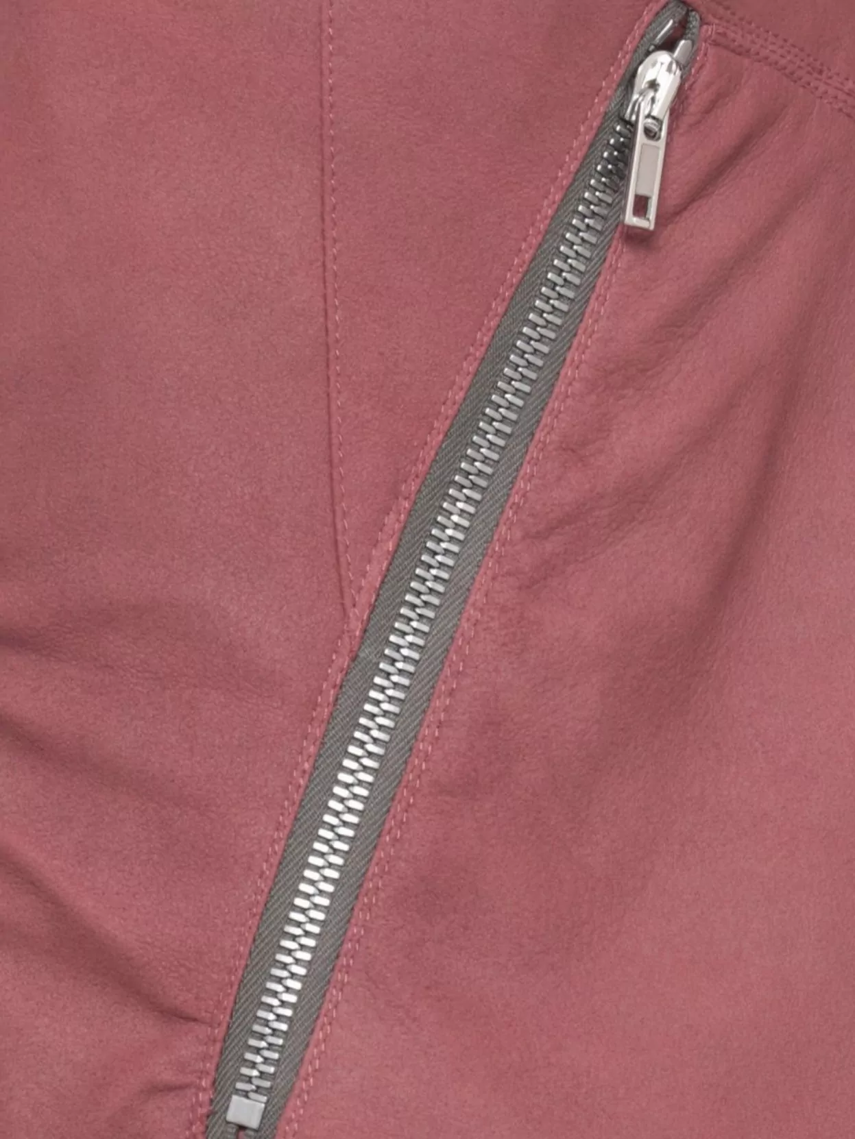 Rick Owens Asymmetric Hem Leather Jacket Pockets In Red