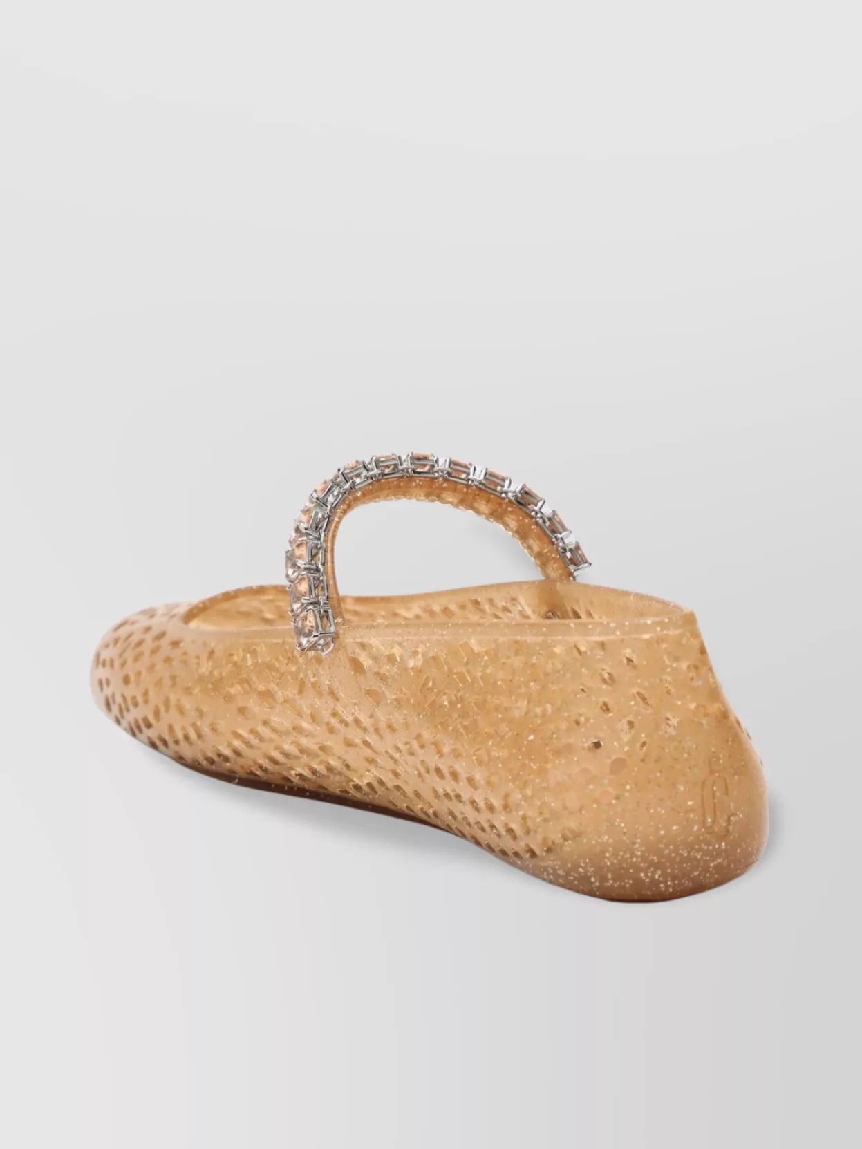 Jimmy Choo Crystal-embellished Cut-out Ballet Flats With Glitter Finish