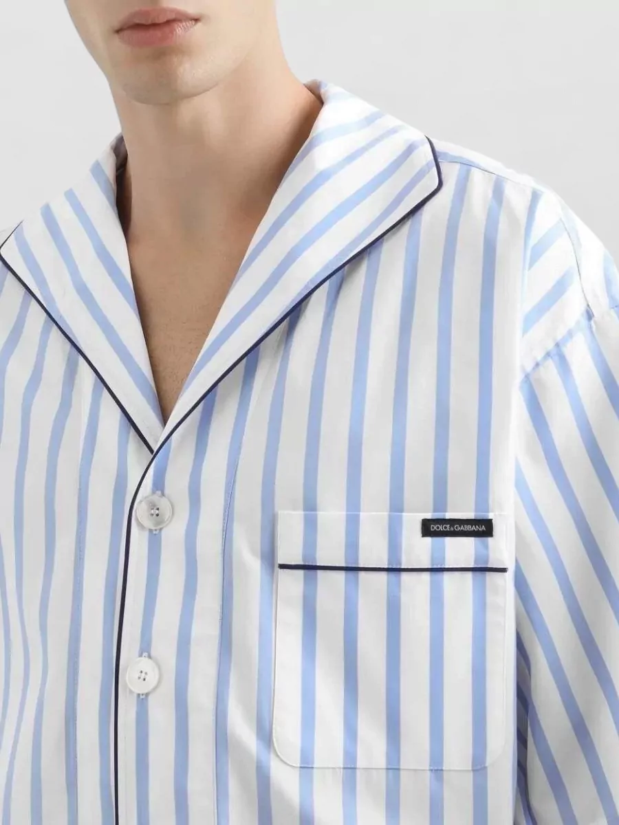 Dolce&Gabbana Striped Short-Sleeve Relaxed-Fit Shirt