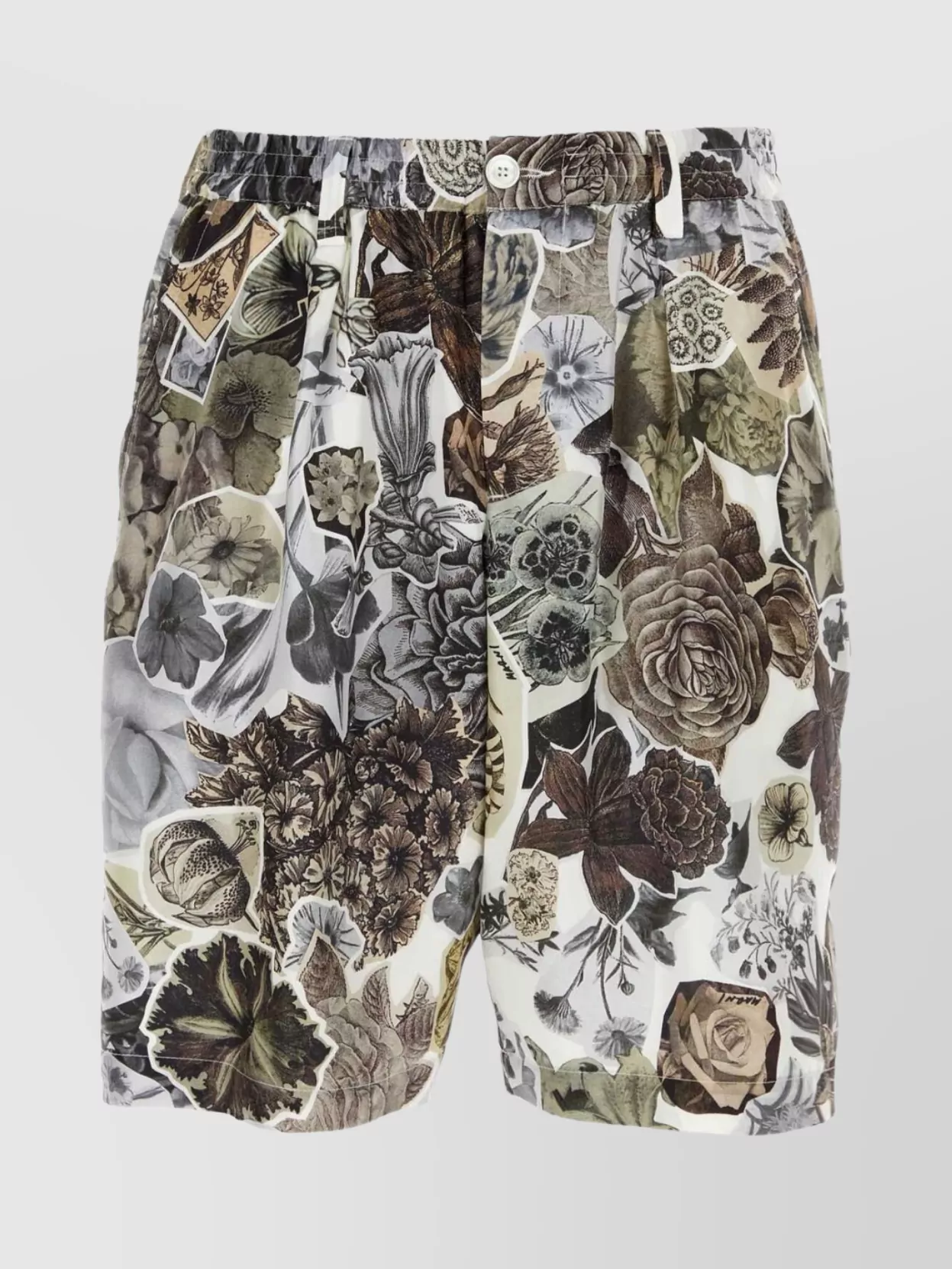Marni Silk Shorts With Floral Print And Pockets