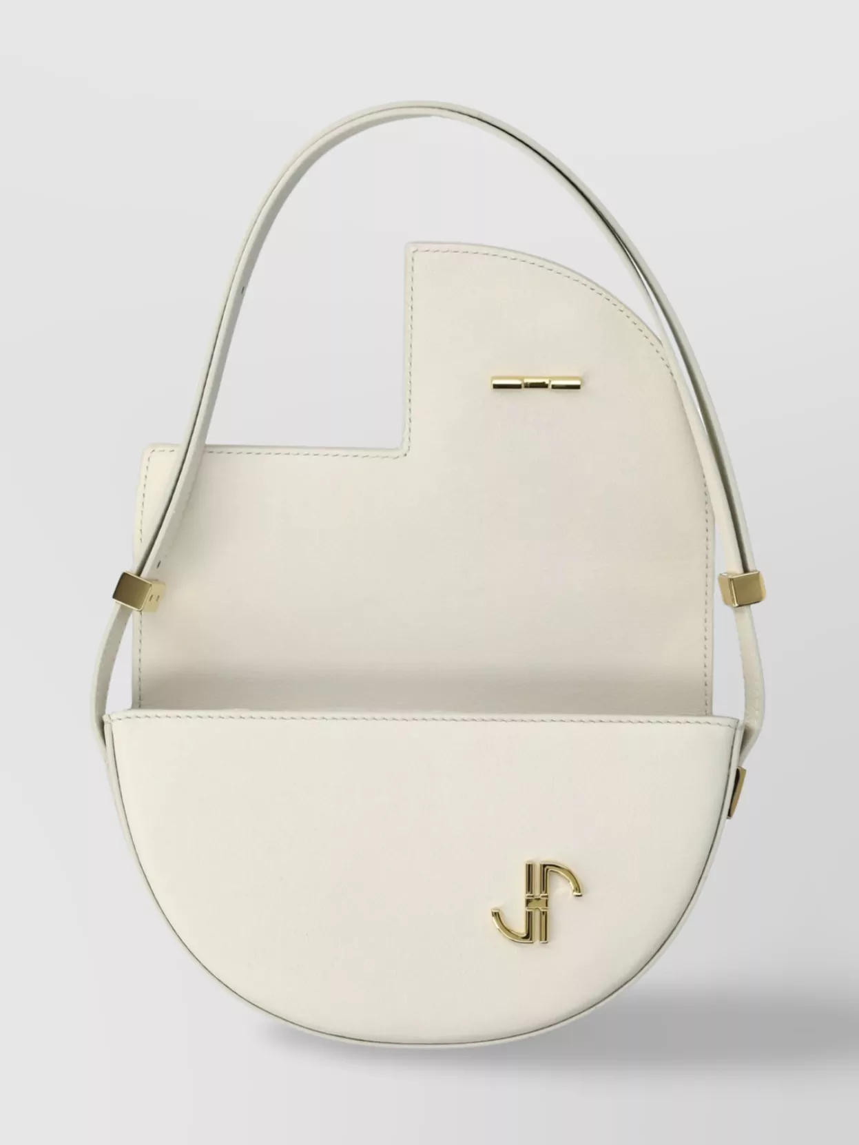 Patou Small Geometric Cut-out Shoulder Bag In White