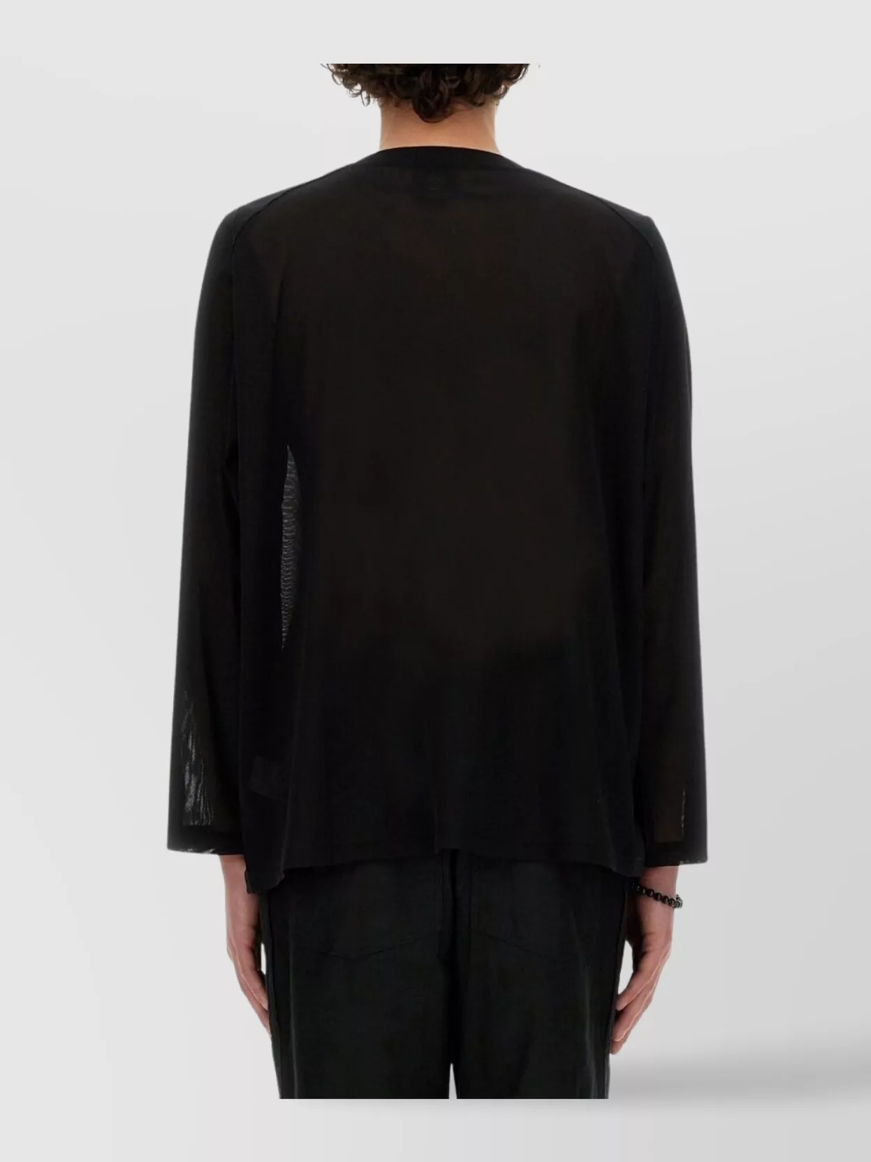 NEEDLES MESH CARDIGAN WITH SHEER PANELS AND V NECK